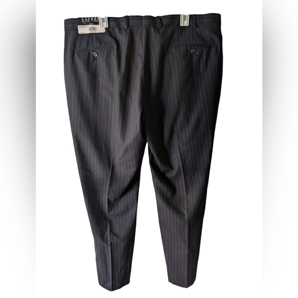 Lauren Ralph Lauren Navy Pinstripe Dress Pants 40W/30L - Picture 3 of 7